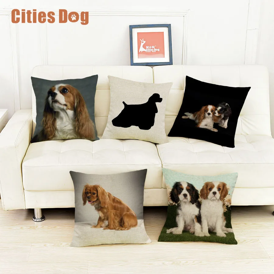 

Animal dog Decorative Pillowcase Cushion cover Cavalier King Charles Spaniel Pillows cushions christmas decorations for home