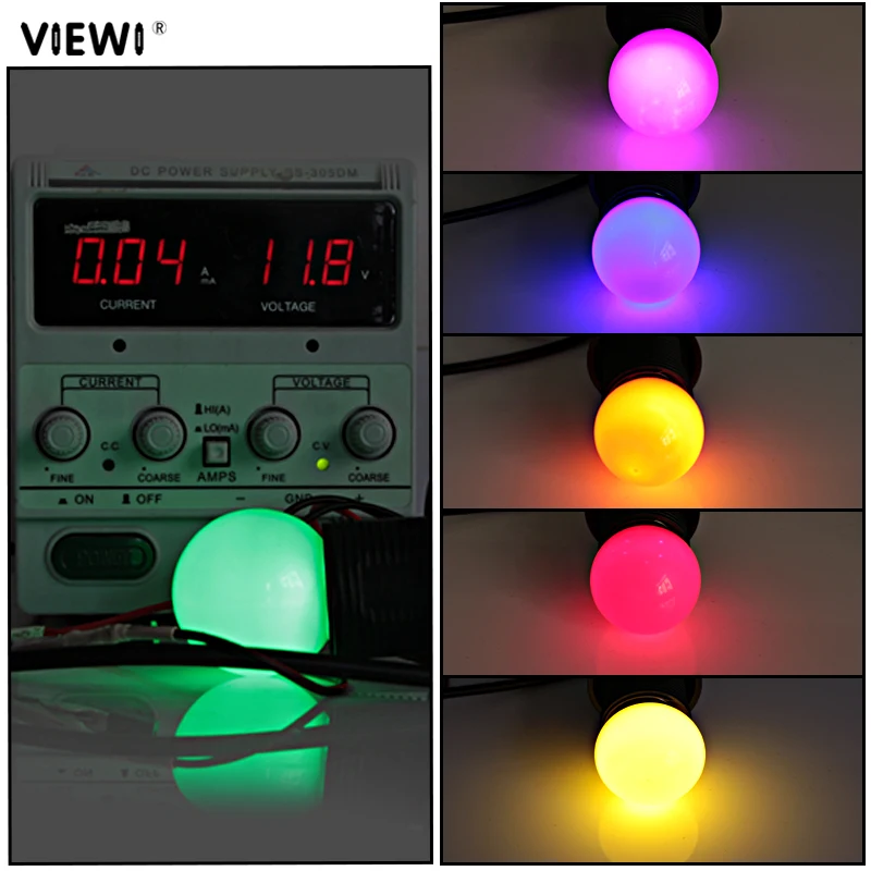 Ампульная RGB Светодиодная лампа E27 B22 12v 24v 110v 220v Мини водонепроницаемый красочный маленький светильник 0,5 W декоративный энергосберегающий светильник ing