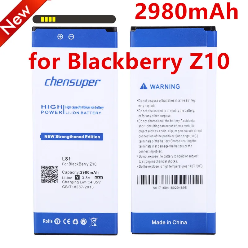 

100% Original chensuper High quality Battery 2980mAh LS1 L-S1 Z10 Battery for Blackberry Z10 Battery BB10 LS1 L-S1 Battery