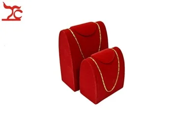 Newest High Quality Jewelry Display Bust mannequin Tower Velcro Red Velvet Necklace  Holder Pendant Showing Stand Free Shipping