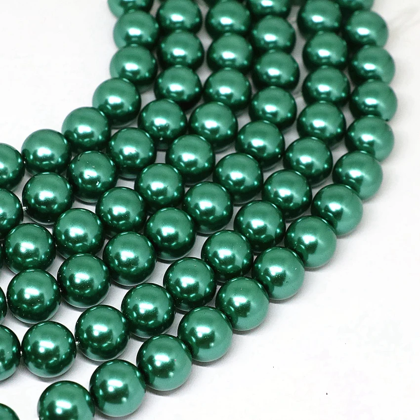 Красивый павлин зеленый 4-14 мм круглая искусственная раковина, жемчуг Винтаж подходит для diy Элегантное ожерелье браслет свободные бусины 15 дюймов B1607
