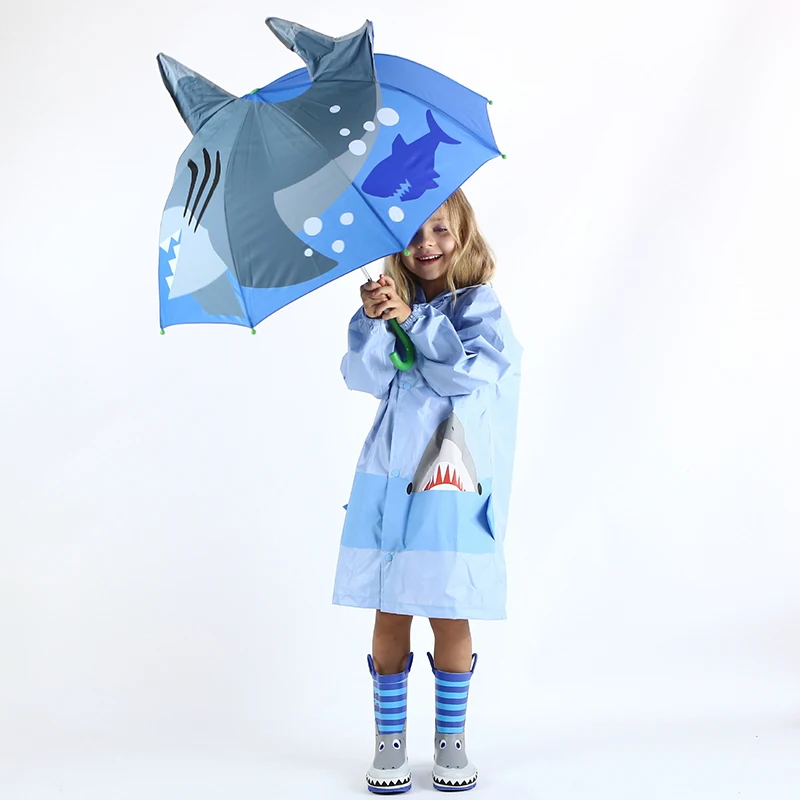 Yesello 3D мультяшный детский зонтик с животными анимация креативные Длинные ручки Акула Тигр принцесса Зонты 3D Уши детский зонтик