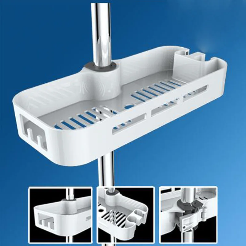 

Fit to Dia 24mm Pipe ABS basket For Shower Pipe Bathroom Renovation for Shower Faucet Bathroom Shelf Holder