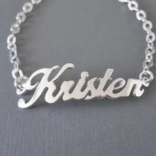 925 стерлингового серебра именной браслет на заказ персонализированное Имя ювелирные изделия