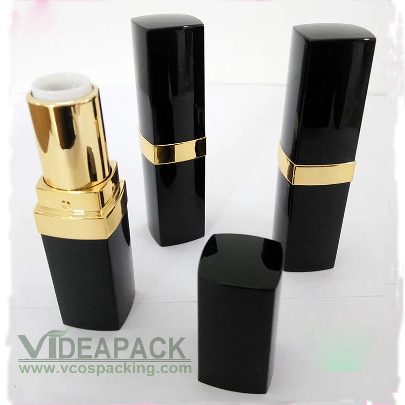 100pcs Black lipstick tube inner diameter 12 1mm 4g DIY beeswax lip balm tube cosmetic packaging