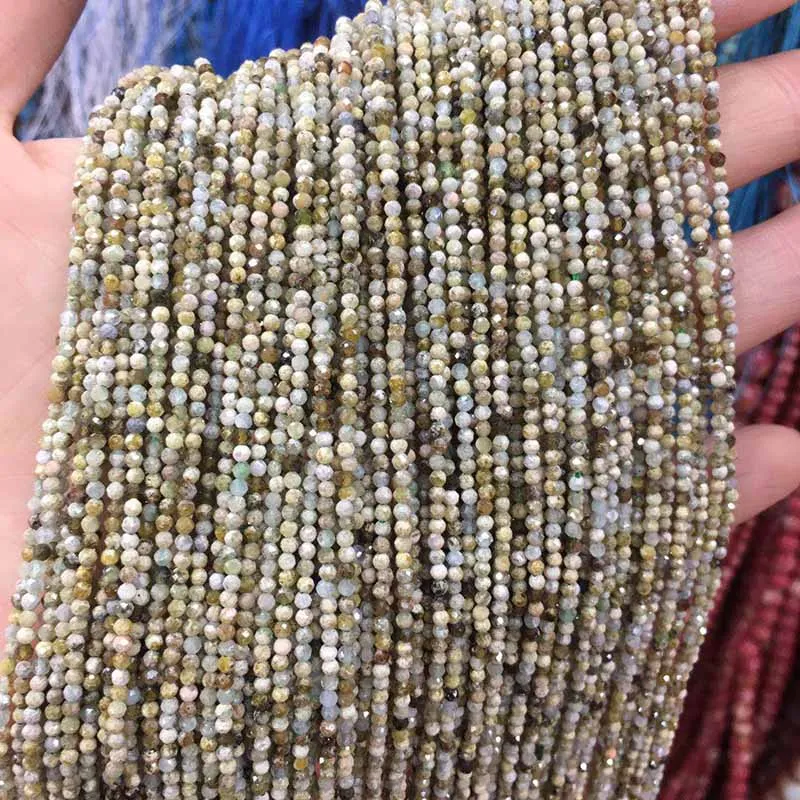 Маленькие бусины из натурального камня, бусины из натурального граната, апатит 2 мм, разделенные бусины для изготовления ювелирных изделий, ожерелье, браслет своими руками - Цвет: Qurtaz