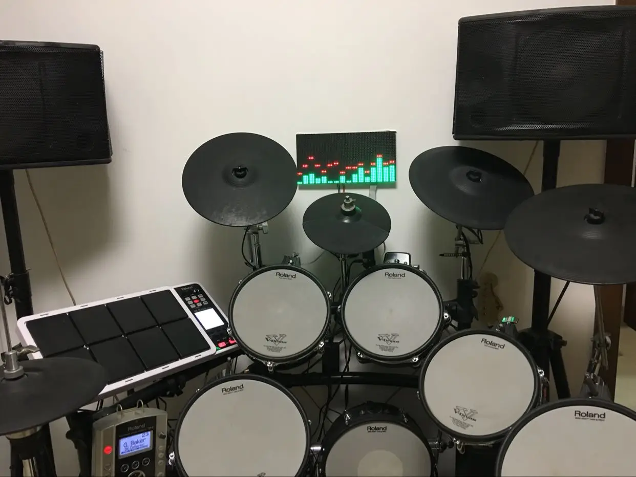 Drum Kit Train Monitor светодиодный DJ тюнер аудио Электронный музыкальный сигнал спектр дисплей экран KTV автомобильный усилитель мощности MS3264 2048