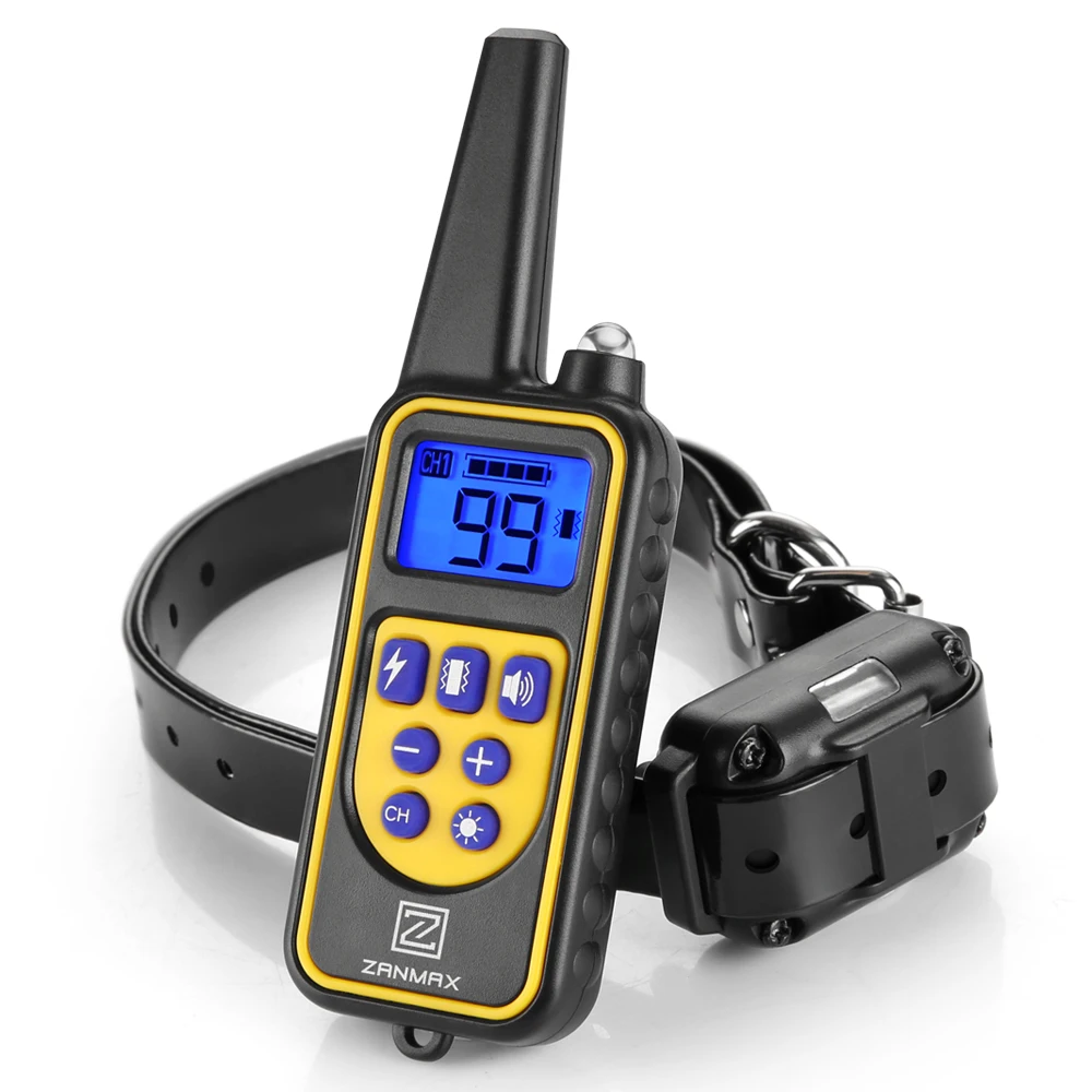 

880 Remote Dog Training Collar Multiple Training Modes IPX7 Waterproof Receiver Adjustable Collar 3 Channels Control