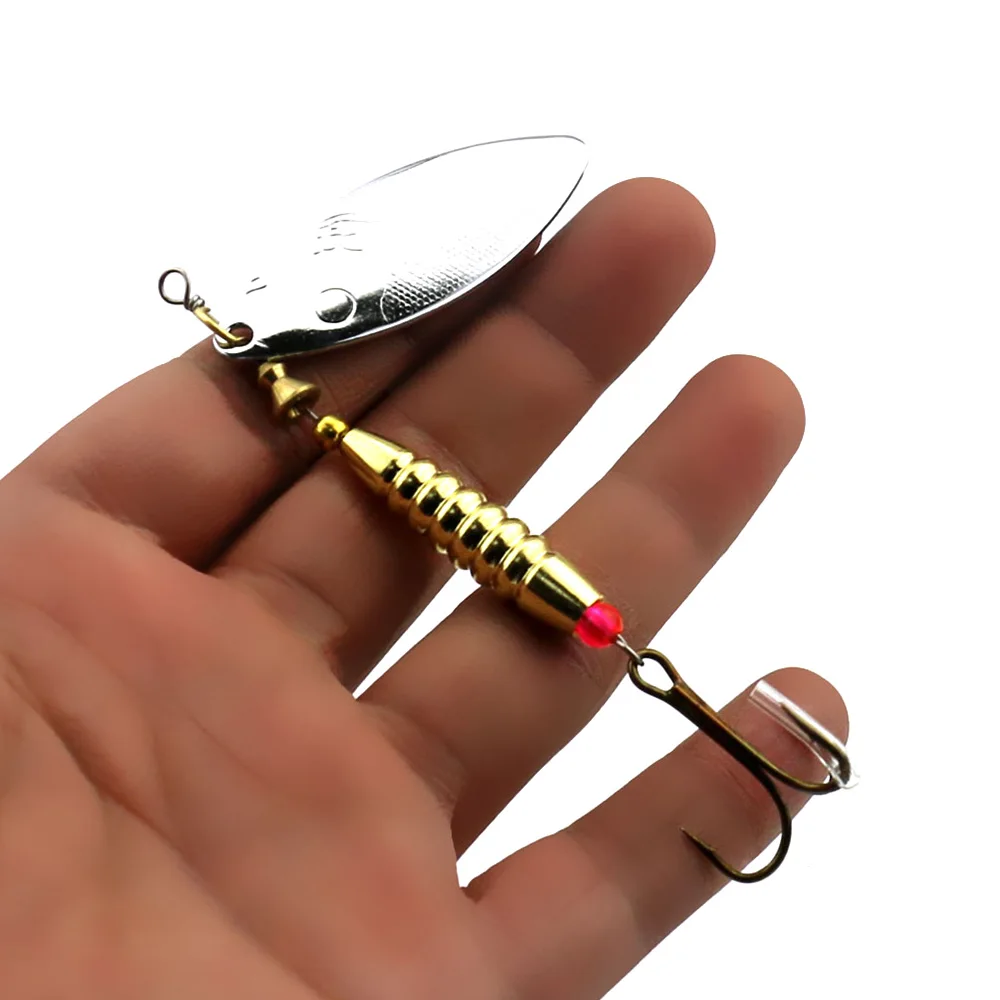 

10pcs/lot rotated Sequins spinner Metal Fishing Lures Artificial Spoon Lures with 4# Hook Hard Bait 10cm/17g SP14310
