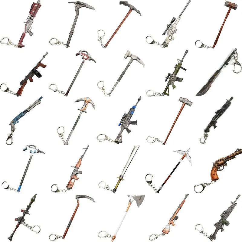 

Kids Toy Fortnight Battle Royale Action Figure Unisex FORTRESS AWM Gun Model Alloy Weapons Fortinet AWM Rifle Keychain As Gift