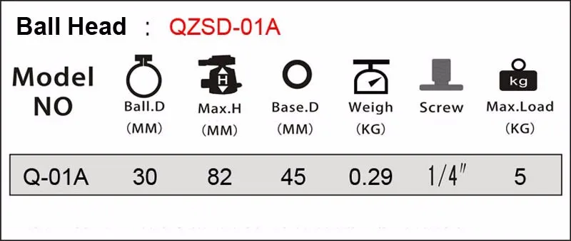 QZSD Q01A Алюминий штатив-Трипод шаровая Головка штатива-монопода с пластиной быстрого крепления для камеры и два уровня Максимальная нагрузка 5 кг для Canon sony цифровых зеркальных фотокамер Nikon Камера