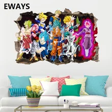 EWAYS DIY Dragon Ball Сон Гоку настенные наклейки с героями мультфильмов подходит для гостиной домашний декор художественные плакаты