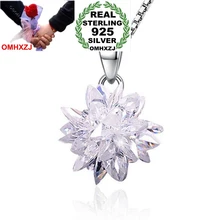 OMHXZJ моды льда цветы ПР для женщина девушка подарок Циркон 925 Серебряный кулон Подвески PE90(не цепь цепочки и ожерелья