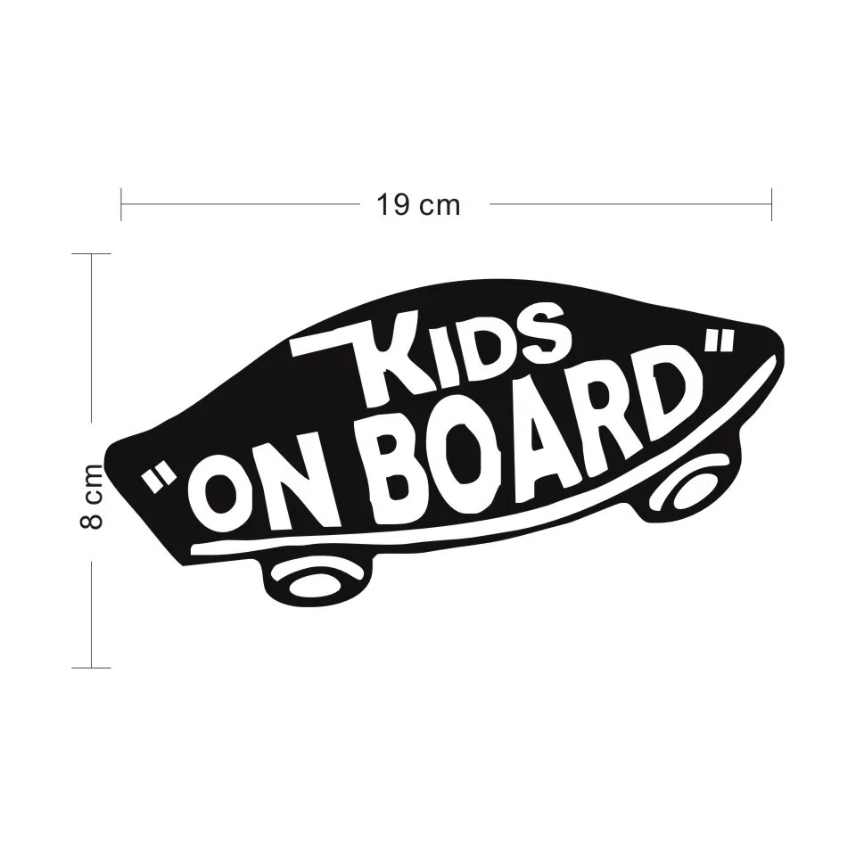Cunymagos KIDS ON BOARD Baby on Board Warning Sticker Decals Skateboard Motorcycle Vinyl Car Stickers Decal Car Styling 198 CM  (2)