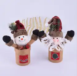 JQChristmas украшения льняная Подарочная коробка Рождественская коробка с конфетами Санта олень Снеговик Рождественская подарочная коробка