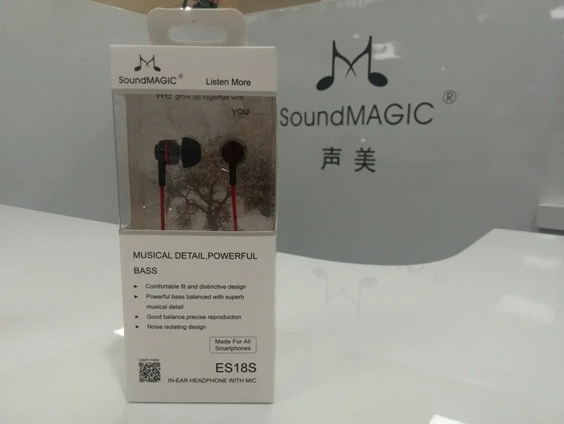 SoundMAGIC ES18S с микрофоном, сильный бас звук, наушники, гарнитура с пультом дистанционного управления, совместима со всеми смартфонами