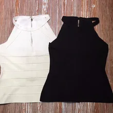 Наивысшего качества для девочек Сексуальная черная белая укороченная вискоза бандажные Топы женские облегающие Модные топы