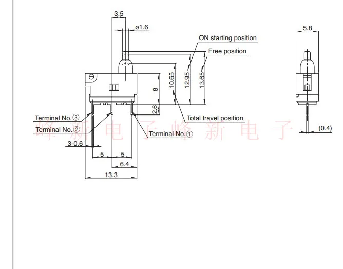 SPVQ130200 3pin with-handle micro switch dust-proof detection switch travel limiting switch 3