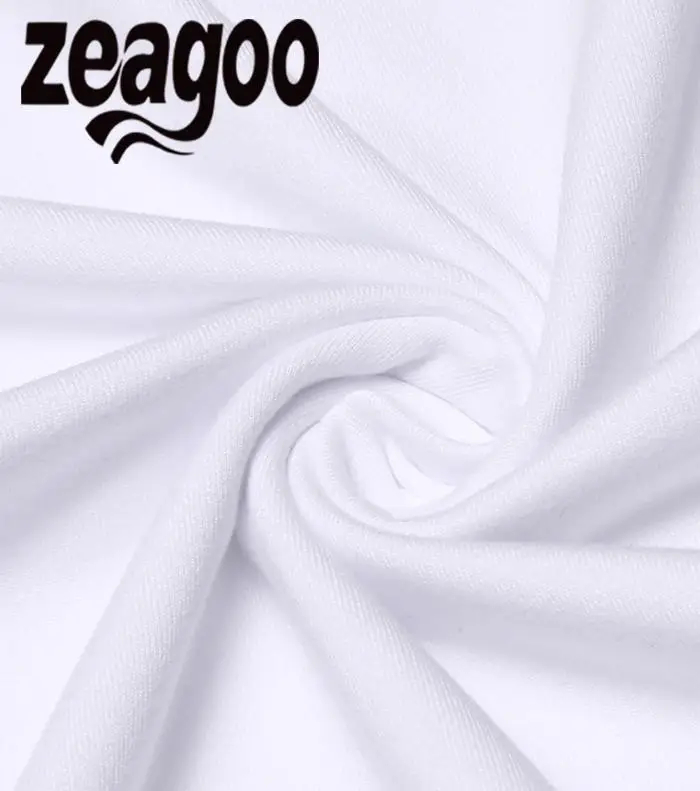 Zeagoo короткие Повседневное одноцветное Plain Crew Neck Slim Fit Мягкий Для женщин рукавами