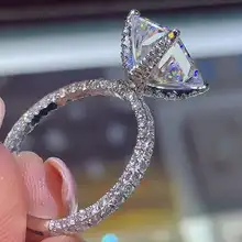 Супер флэш белый циркон кольцо невесты обручальное кольцо классические квадратные циркониевые кольца ослепительные ювелирные изделия Любовь Подарки для женщин