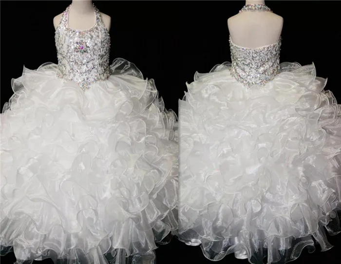 little girl white pageant dresses