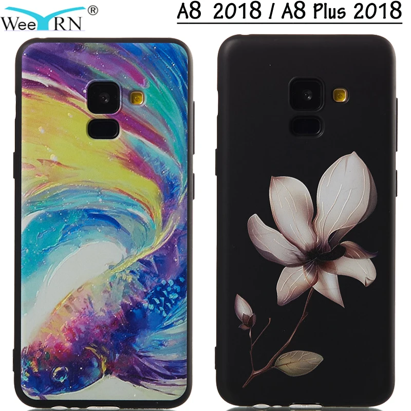 

3D Fish Flowers Painting Silicon Cases for Samsung Galaxy A8 2018 / A8 Plus 2018 Fundas TPU Soft Cover for Samsung A8 Plus 2018