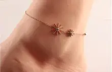 2016 Love cut Daisy sign 14KRose Gold Plated Women Anklet, Ladies Foot Chain Ankle Bracelet Jewelry Accessories,A1605