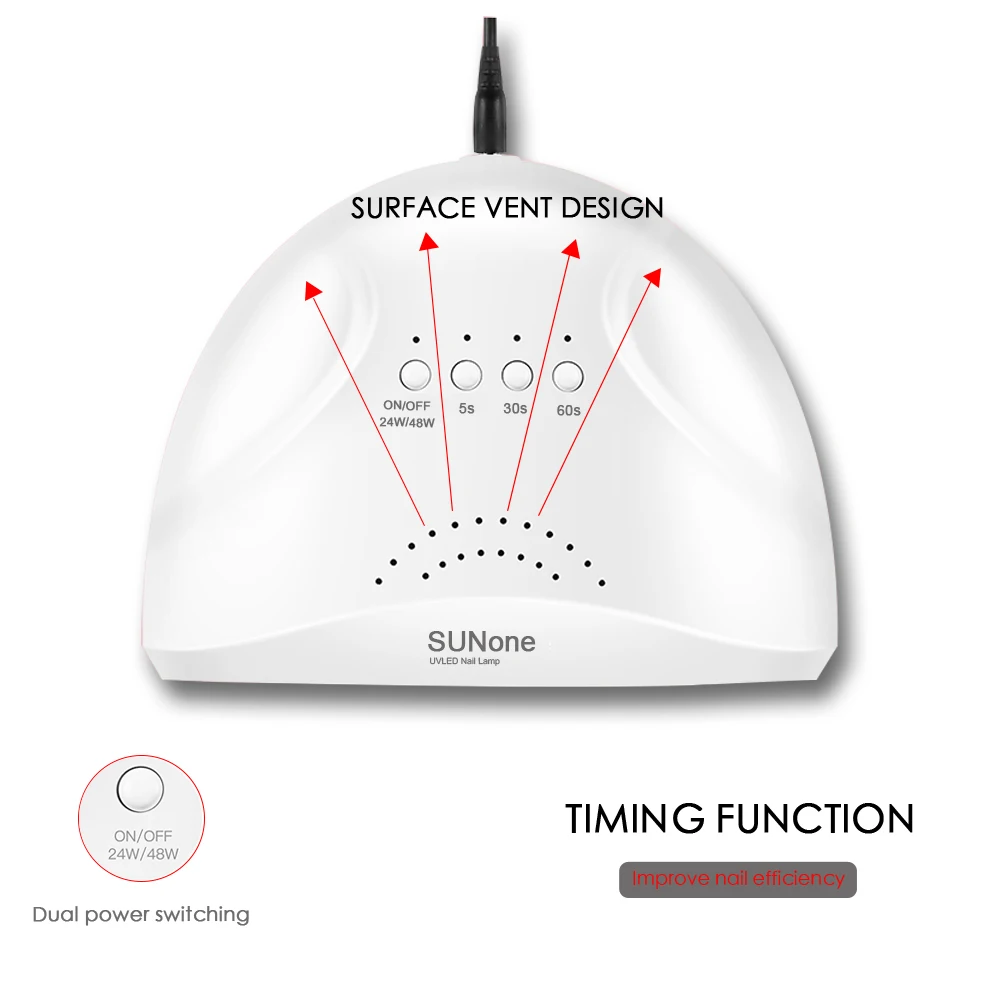 Lulaa SUNone 48 Вт УФ-лампа для геля Сушилка для ногтей светодиодный Белый свет для ногтей машина лампа для маникюра для геля эмаль инструменты для ногтей