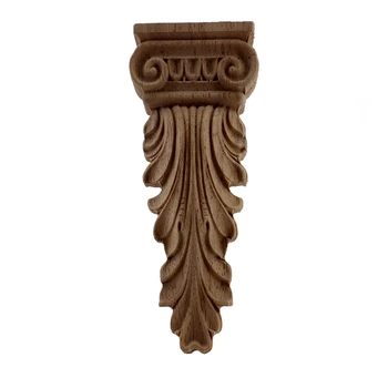 

VZLX Carving Decoration Accessories Maison Wood Applique Furniture Cabinet Door Frame Wooden Decal Corner Onlay For Vintage Home