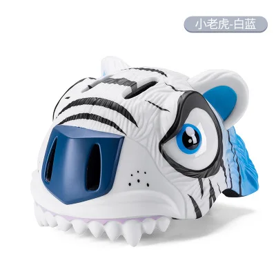 Детский шлем для катания на роликах и коньках, защитное снаряжение для автомобиля, для катания на коньках, открытый шлем для животных - Цвет: Cartoon tiger-blue