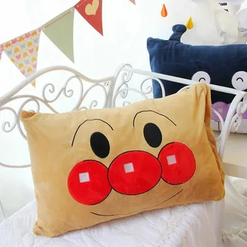 

candice guo! cute plush toy lovely cartoon Anpanman Baikinman soft rectangle pillowcase pillow cover birthday Christmas gift 1pc