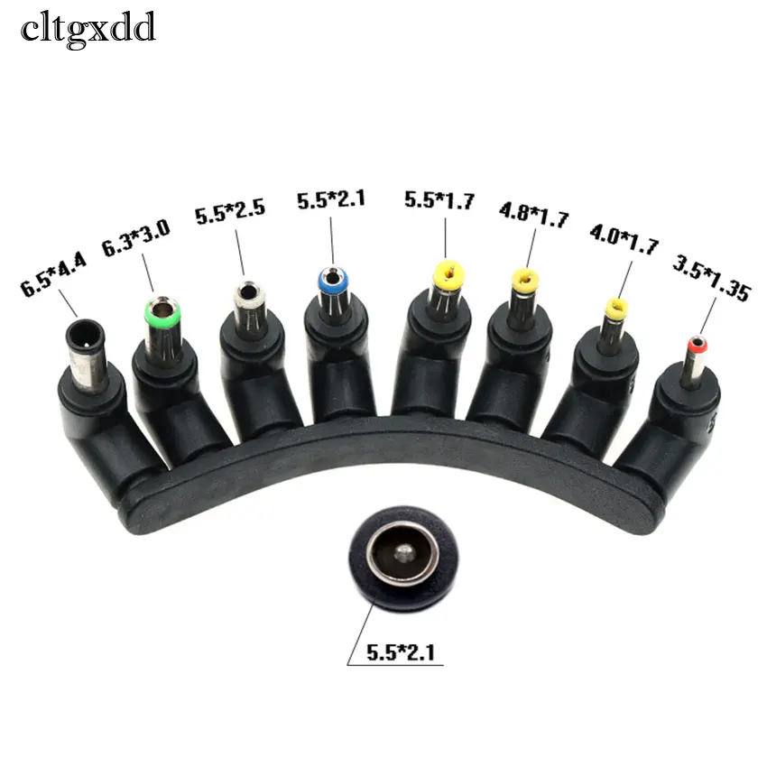 

cltgxdd 8 In 1 Power Jack Universal DC Socket 5.5 x 2.1mm To Plug Male Power Connector Converter for Laptop