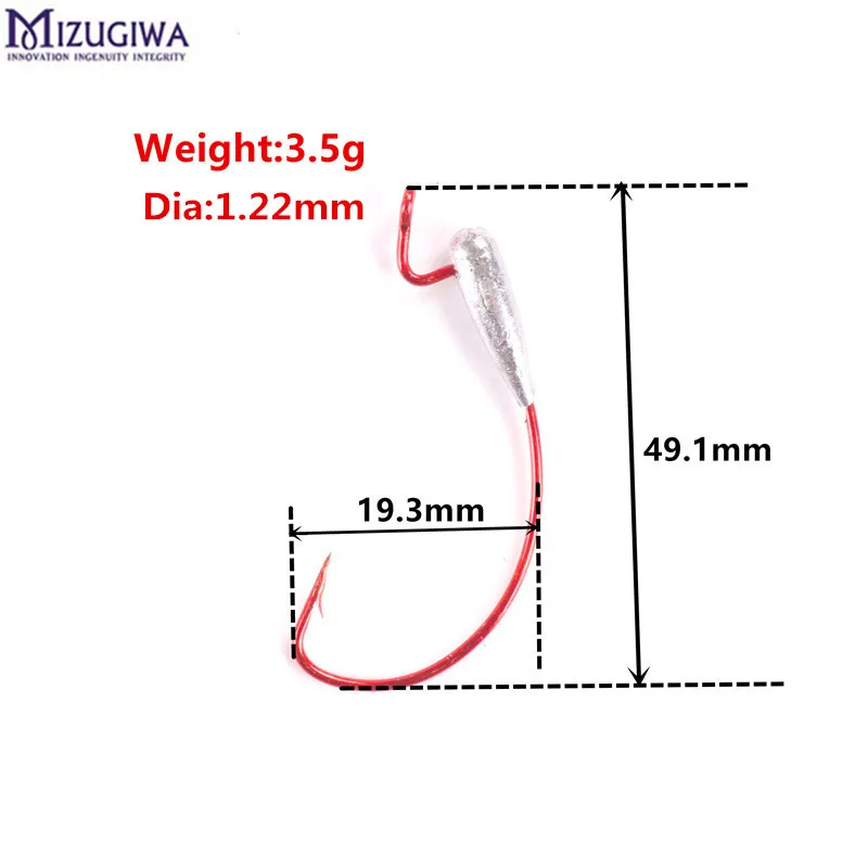 25 шт. взвешенный Worm крючок 2 г/3.5 г Sharp Рыбалка Крючки Swimbait крюк Размеры 4/0 углерода Сталь бас рыбалка мягкие Одежда заплыва приманки крючок