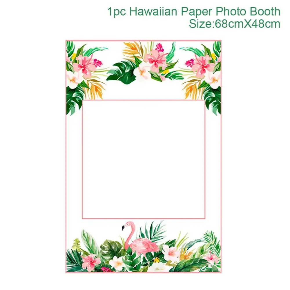 Huiran Hawaii Disposable Tableware Disposable Jungle Party Tableware Safari Decoupage Paper Napkin Flamingo Chindren Party - Цвет: hawaii photo frame