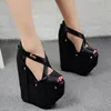 European American style sexy nightclub women shoes 18CM simple elegant high heels muffin platform super high heel wedge sandals ► Photo 2/5