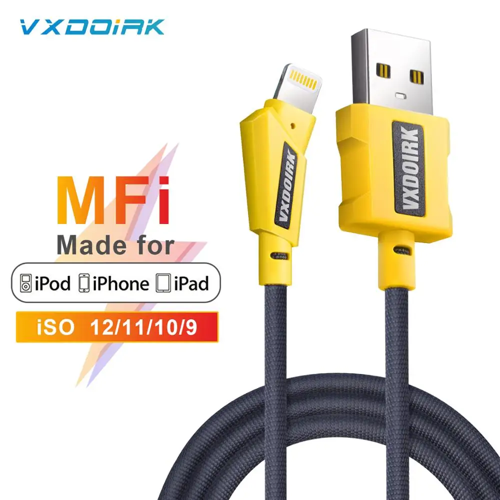 Vxdoirk MFi кабель USB для iPhone X Xs X Max XR 2.4A кабель для iPhone 8 7 6 Plus