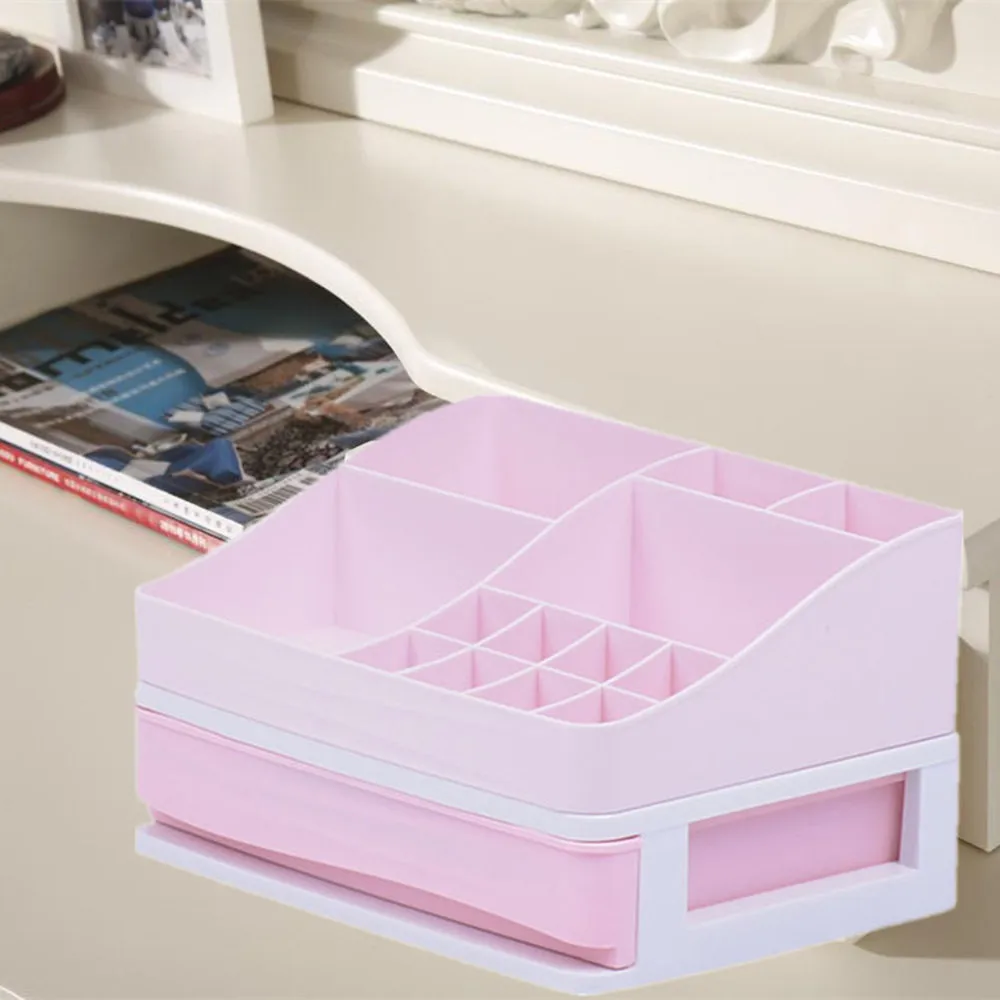 

HAICAR 1Pcs Plastic Cosmetic Drawer Makeup Organizer Makeup Storage Box Casket holders Desktop Sundry Arrange Organizer Tools
