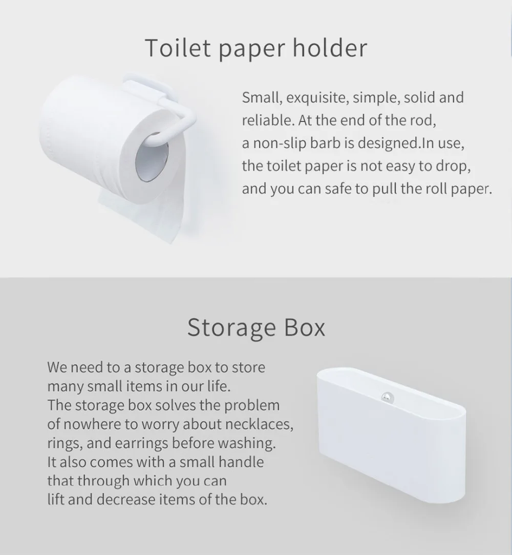 Xiaomi Mijia HL Ванная комната 5 в 1 наборы для ванной комнаты душевая комната инструмент, мыло зуб крюк Коробка для хранения и держатель телефона