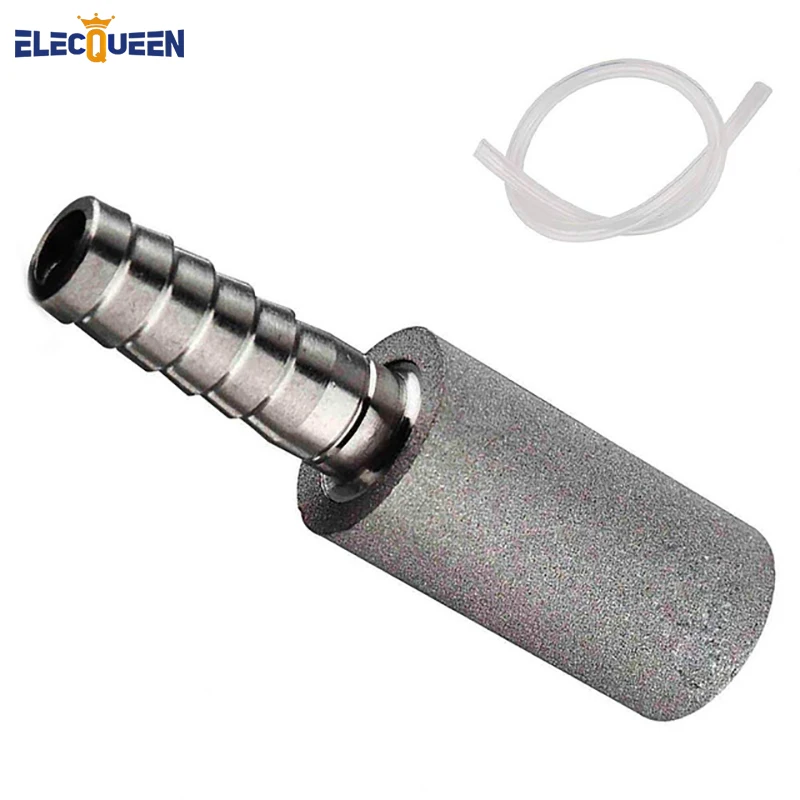 

2 Micron Diffusion Stone Stainless Steel Aeration Stone Carbonating Stone With 1/4" Barb & 50cm Silicone Hose For Homebrew Wine