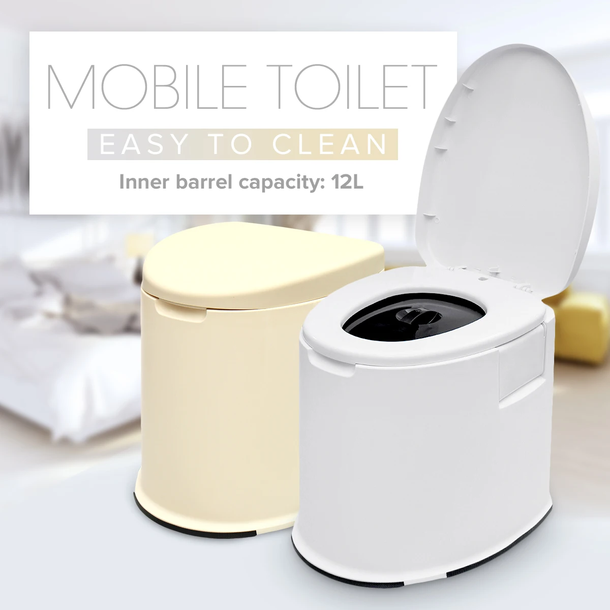 

12L Portable Toilet Mobile Urinal Camp Toilet Hiking Camping Equipment Travel Commode Potty Outdoor Indoor