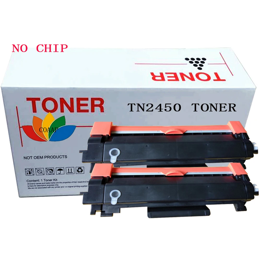 

2PK TN2450 Toner cartridge for Brother HL-L2350DW L2375DW L2395DW & MFC-L2710DW L2713DW L2750DW Printer No chip