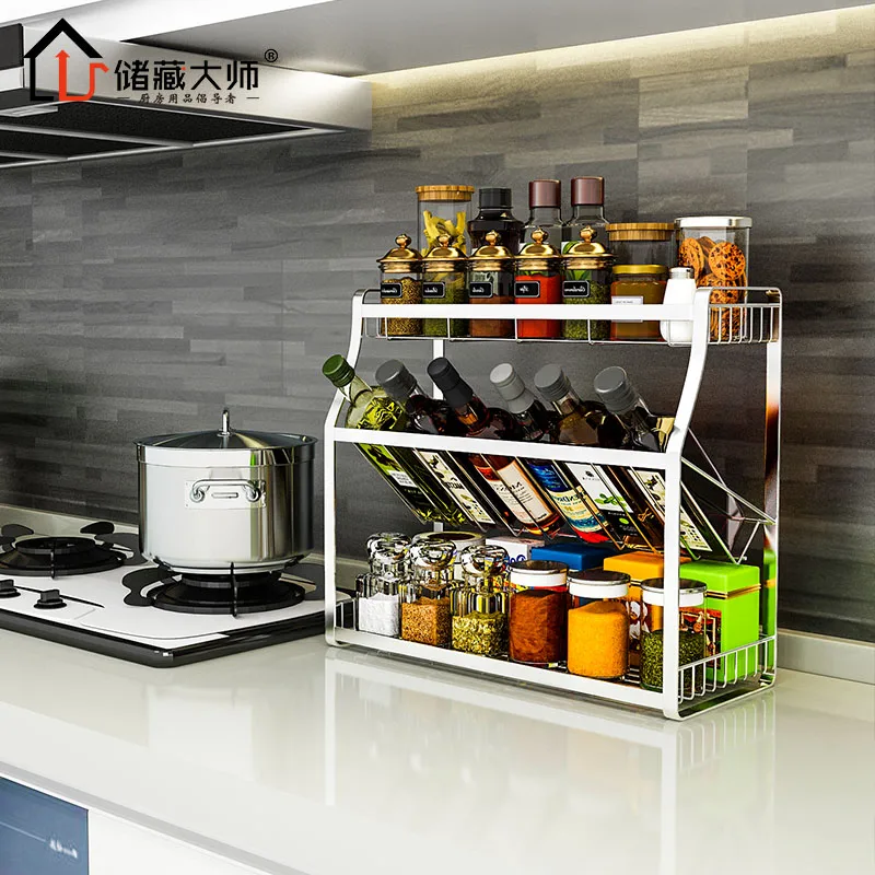

Kitchen Condiment Shelf Household Countertop Sauce And Vinegar Condiment Bottle Receiving Shelf Condiment Shelf Soy Sauce Shelf
