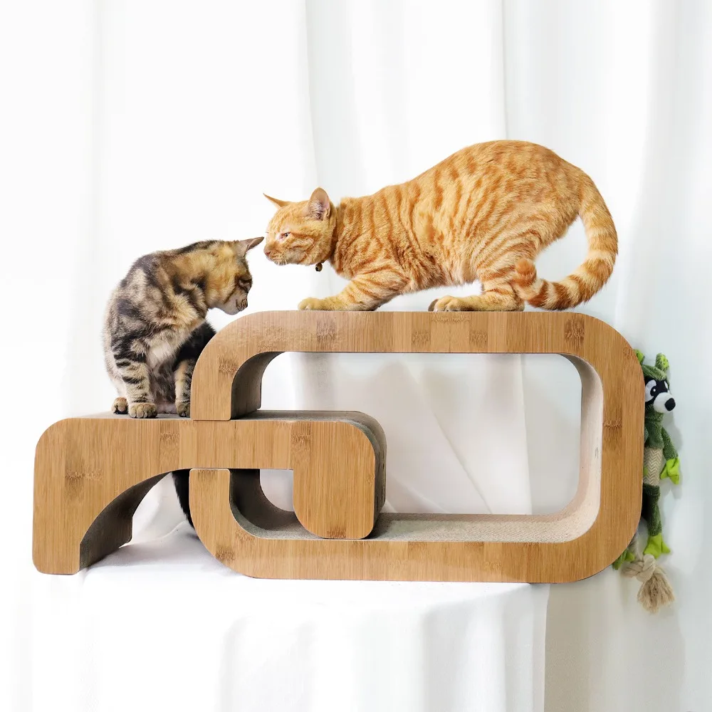 

Cat Scratching Post 2-in-1Modern Removable Cat Scratcher Loung Eco-Friendly Reliable Cat Toys with Catnip