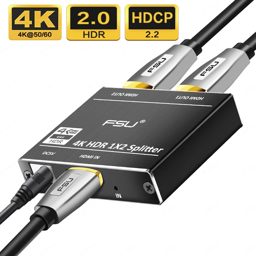 1 в 2 Выход HDMI split ter 4K HDCP 2,2 1080p видео HDMI переключатель усилитель раздельный для PS3 HDTV Xbox PC redmi notebook