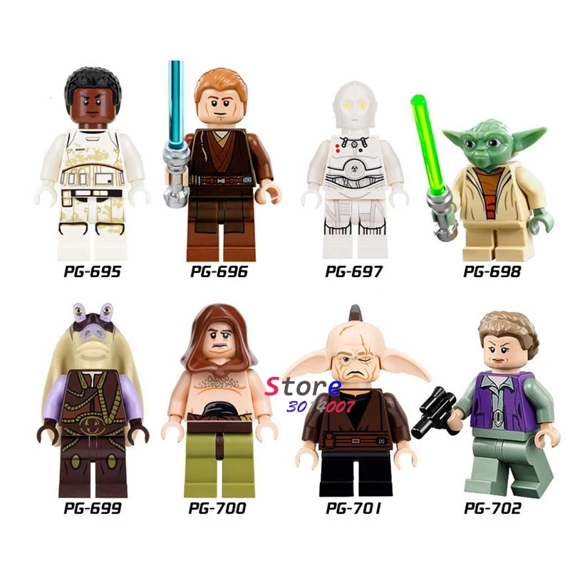 10 комплектов серии 3 Leia Skywalker Yoda C3PO R2D2 Дарт Вейдер строительные блоки игрушки для детей - Цвет: 10Set-PG8049
