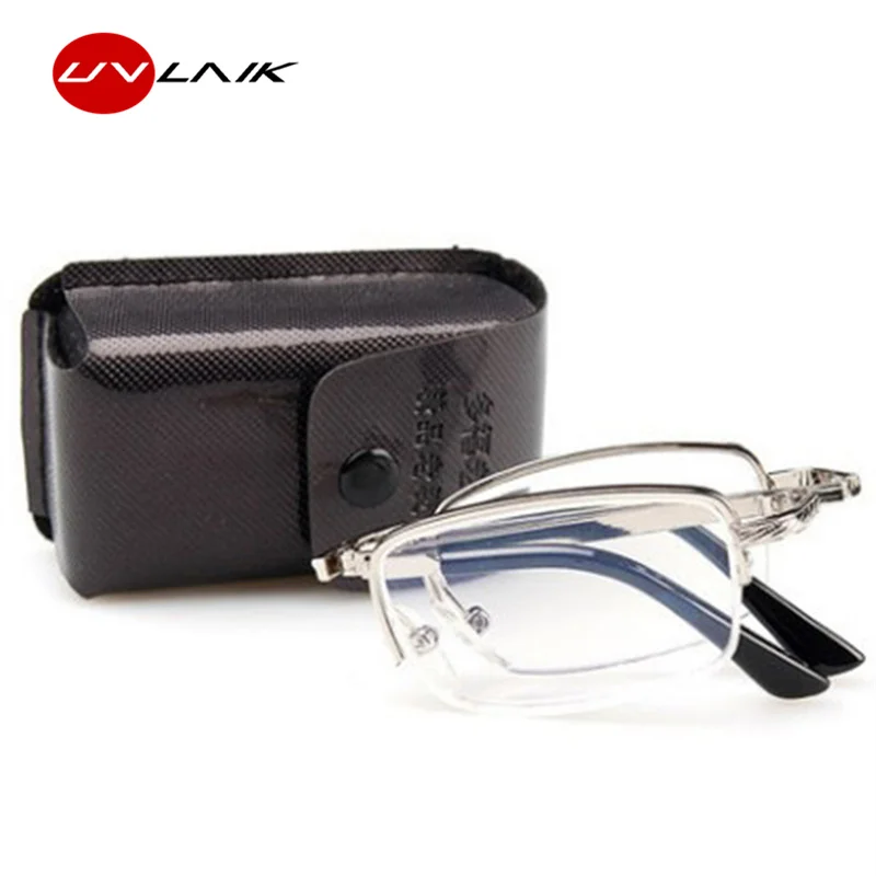 

UVLAIK Folding Reading Glasses Men Women Presbyopic Glasses High Quality Foldable Half frame Reading Glasses 1.5 2.0 2.5 3.0 3.5