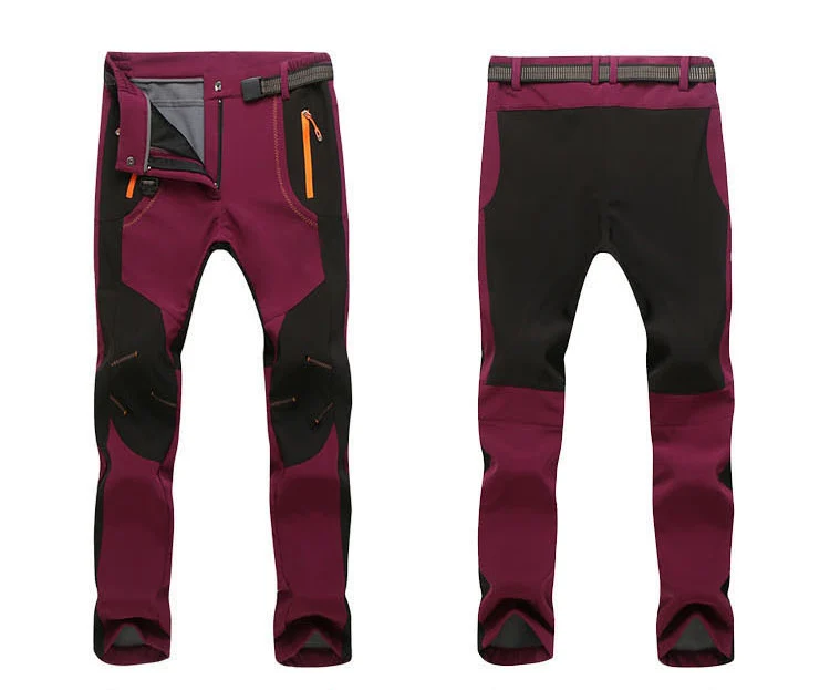 LoClimb эластичные водонепроницаемые лыжные походные брюки для женщин и мужчин, уличные спортивные брюки, теплые флисовые софтшелл брюки для трекинга, AW079