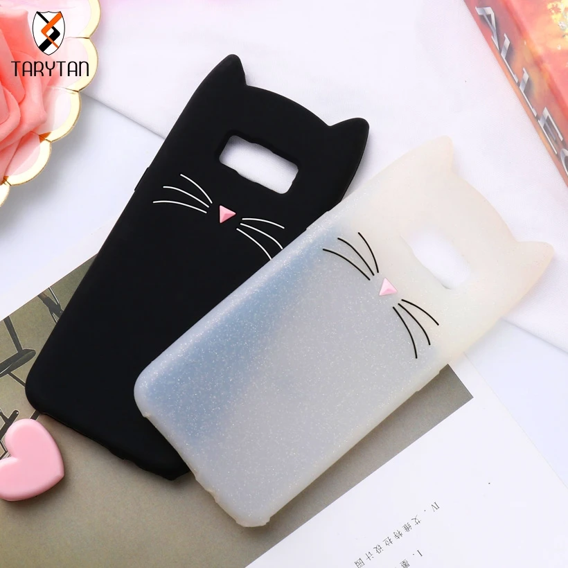

TARYTAN Cute Beard Cat Cover For Samsung S8 S9 S7 Edge J5 J7 2017 Coque J3 J5 2016 Fundas S5 S6 Edge Soft TPU Silicone Back Case