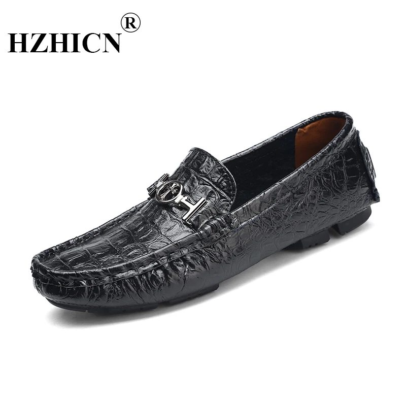 

Men's Leather Shoes Casual Loafers Crocodile Plus Size Driving Shoes Fashion Oxfords Krasovki Zapatillas Hombre sapato masculino
