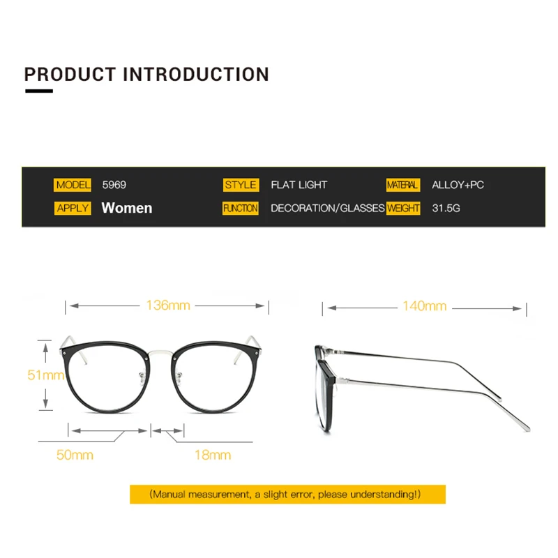 Eyeglasses Frames Eyewear Frames Women Glasses Fashion Eyeglasses Fashion Optical Eyeglasses Frame myopia Full Rim Metal Women Spectacles Eye glasses Oculos de Grau Eyewear Prescription Eyewear